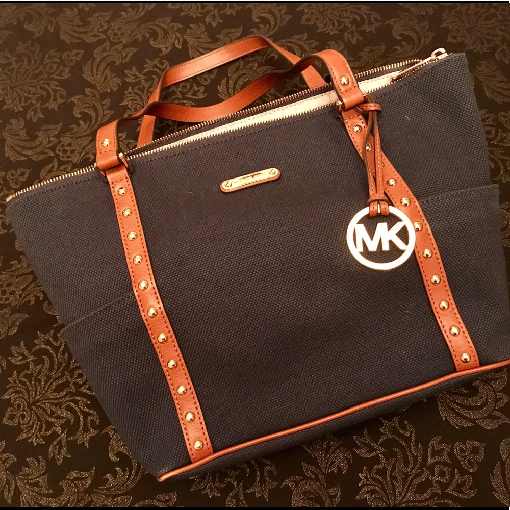 Michael Kors Navy & Brown Purse